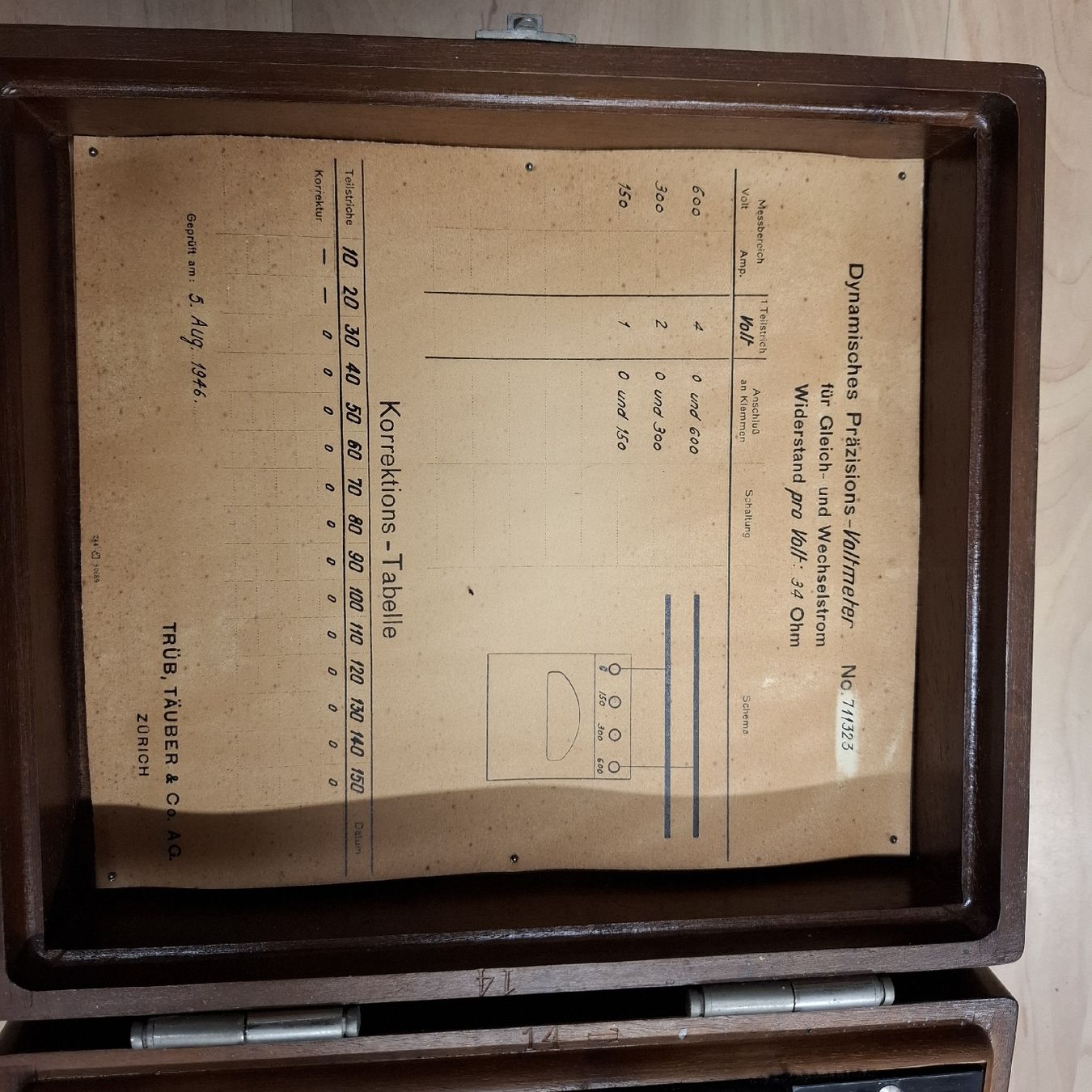 Misurare: Dynamisches Präzisions-Voltmeter Trüb, Täuber & Co. 1946 – Usato da Strengelbach venduto da Zimba03 3