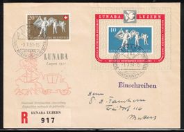 1951 Lunaba Block W32 auf Combo-Brief
