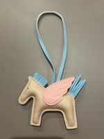 Charm portachiavi Pegaso In Pelle, Fatto a Mano, Nuovo