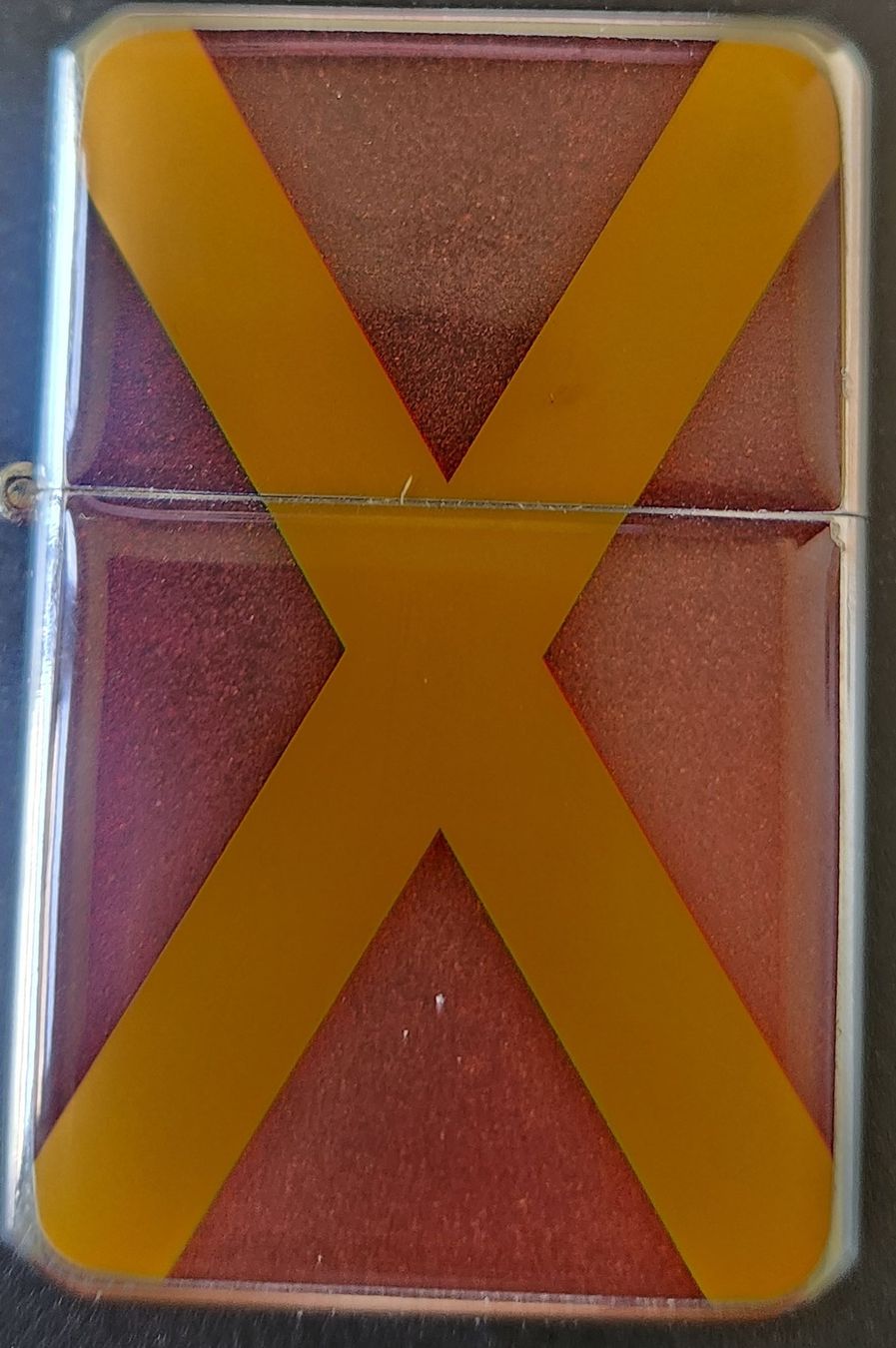Feuerzeuge: Zippo - Lighter Case Red Yellow Cross Design Good Condition – Gebraucht aus La Neuveville von Gary.T 1