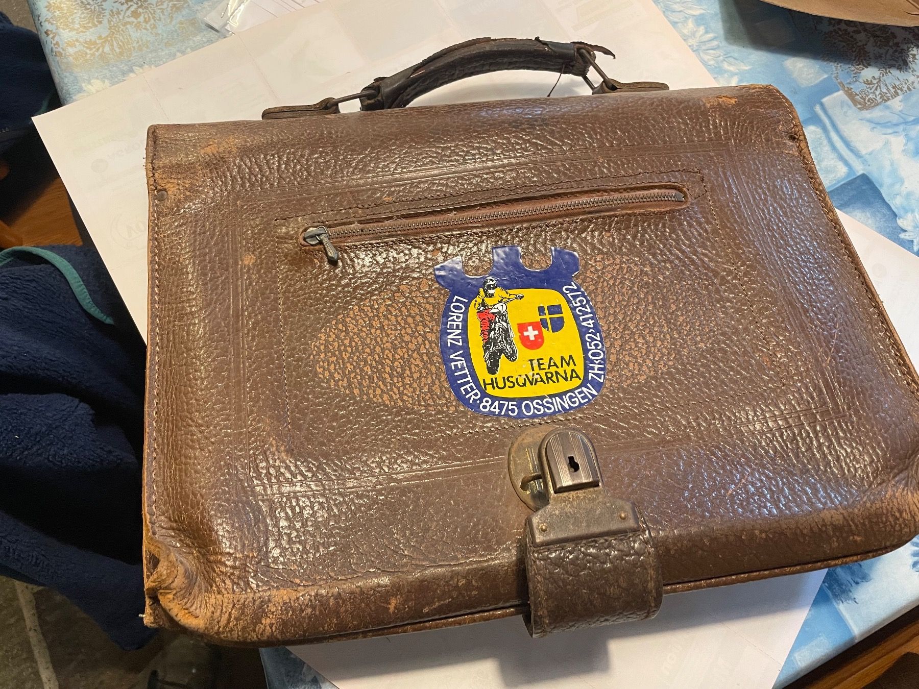 Taschen: Vintage Schulmappe aus Leder – Gebraucht aus Thayngen von stammsani