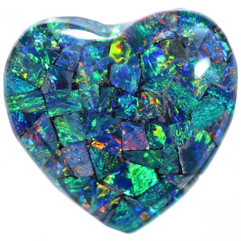 Pietre preziose: Australian Opal Triplet Mosaic Herz 4.50 – Nuovo (secondo la descrizione) da Bern venduto da Grindelwaldaus