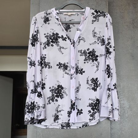 🐸 MICHAEL KORS BLUSE LAVENDEL M TROMPETENÄRMEL