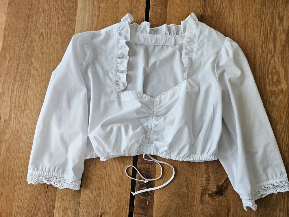 Dirndl Bluse Damen Schwarz - Spitze Bluse Für Oktoberfest