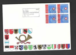 CH FDC Viererblock 1966