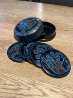 6 Handbemalte Untersetzer mit Vintagedose Elefantenmotiv