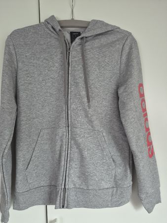 Adidas Kapuzenjacke Gr. M, Grau/Rosa