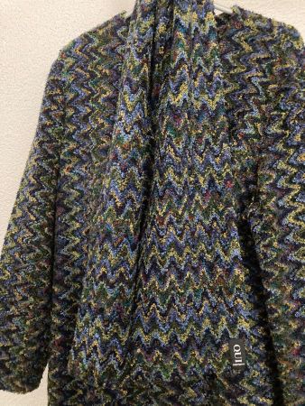 Übergans Mantel, Strickjacke mit Schal, Marke QUI, Gr. 44