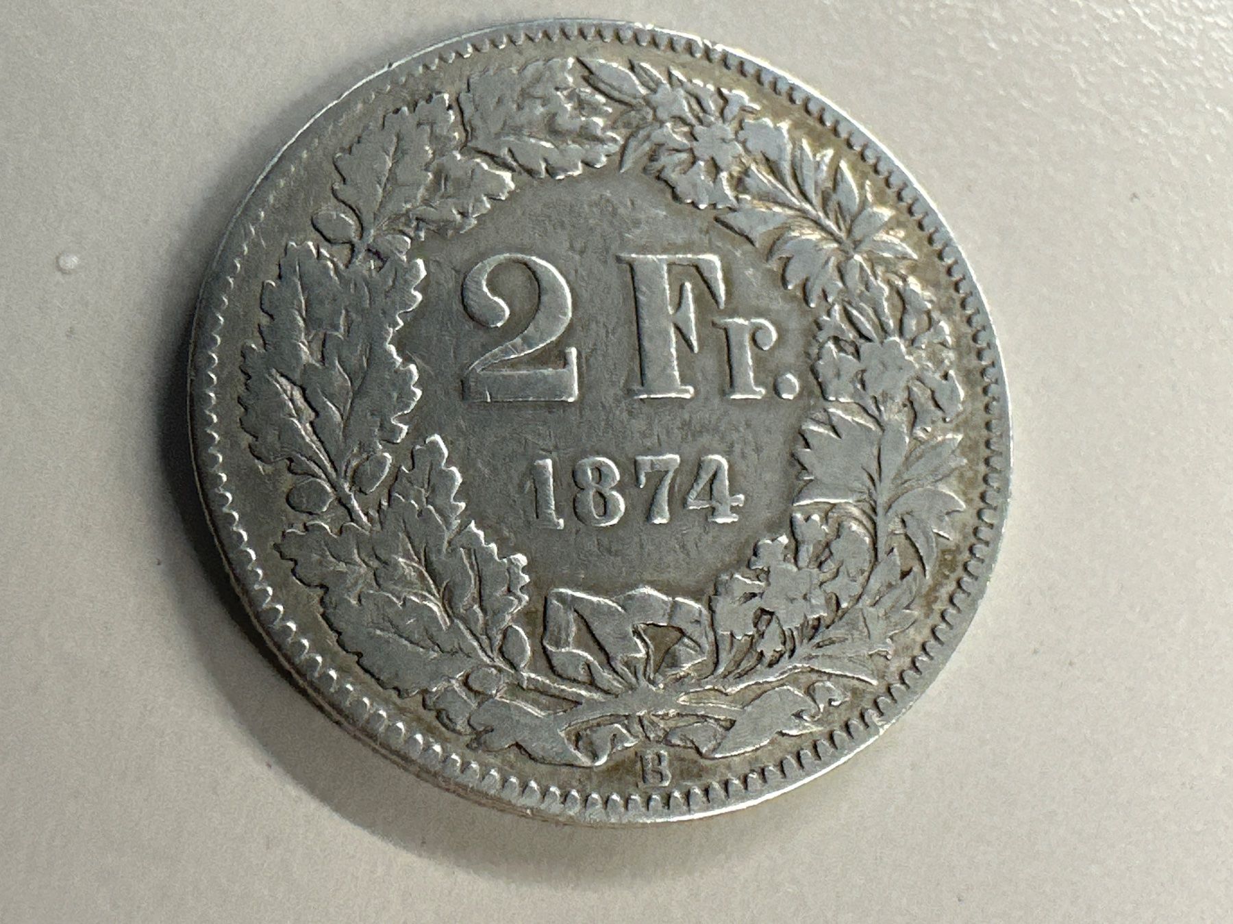 Tutti le monete: 2 Fr. Silber Schweiz 1874 s+ – Usato da Herisau venduto da herau