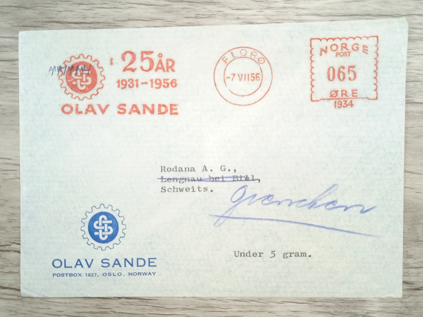 Tutti i francobolli: TR70 Enveloppe + Timbre Norvege 1956 – Usato da Cousset venduto da Patrick_Collections