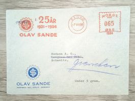 TR70 Enveloppe + Timbre Norvege 1956