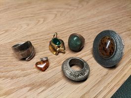 Schmuckkonvolut: Vintage Ringe & Anhänger, 6 Stk.