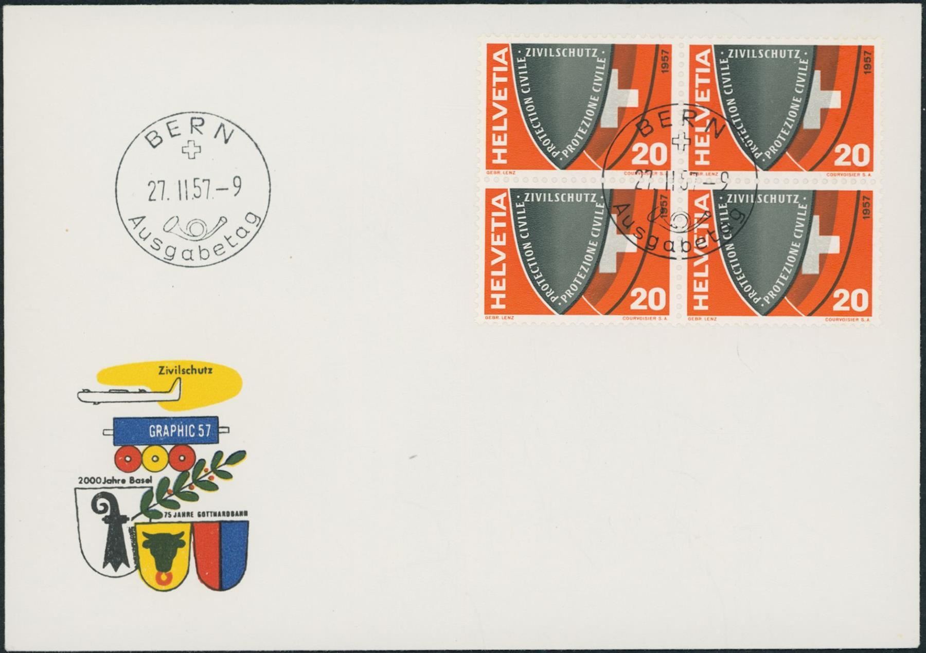 Alle Briefmarken: 1957 - Werbemarken - FDC U4 ET • dt – Gebraucht aus Schindellegi von leecollect 1
