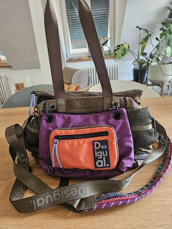 Desigual Handtasche Damen Tasche braun lila orange 