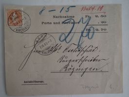 1903 Bern, Nachnahmebeleg von Bern nach Bözingen, Fragment