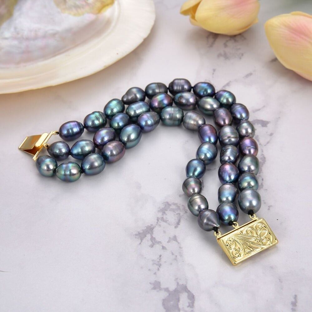Bracciali & Braccialetti: Schwarz Lua Perlen Armband Echt 1.2 cm Bracelet Perle Vrai – Nuovo (secondo la descrizione) da Prilly venduto da ilyria73 5