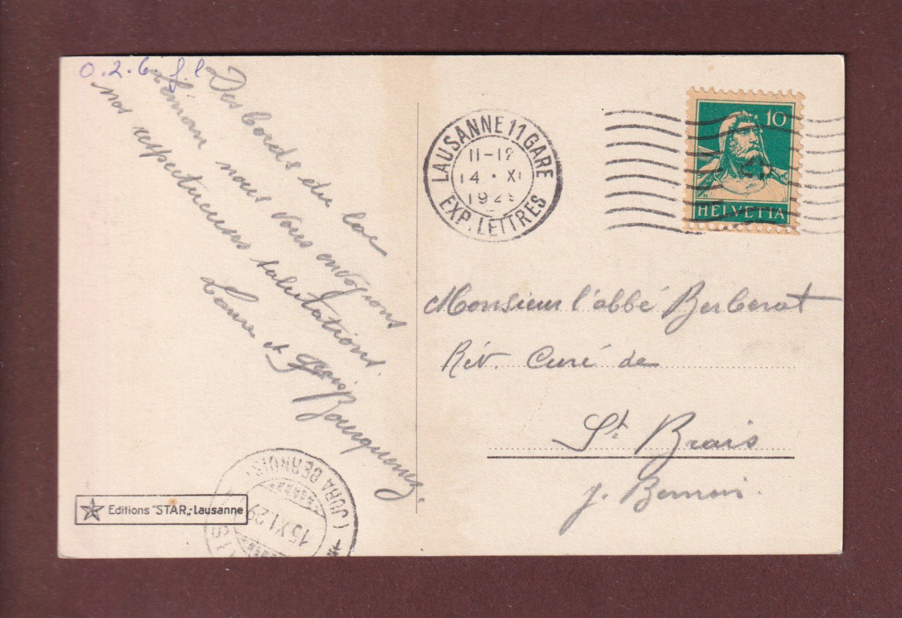 Cartoline postali: LAUSANNE - Vue partielle - 1929 – Usato da Pully venduto da nicecards 1