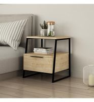 2 Bedside tables - wood black metal - great condition