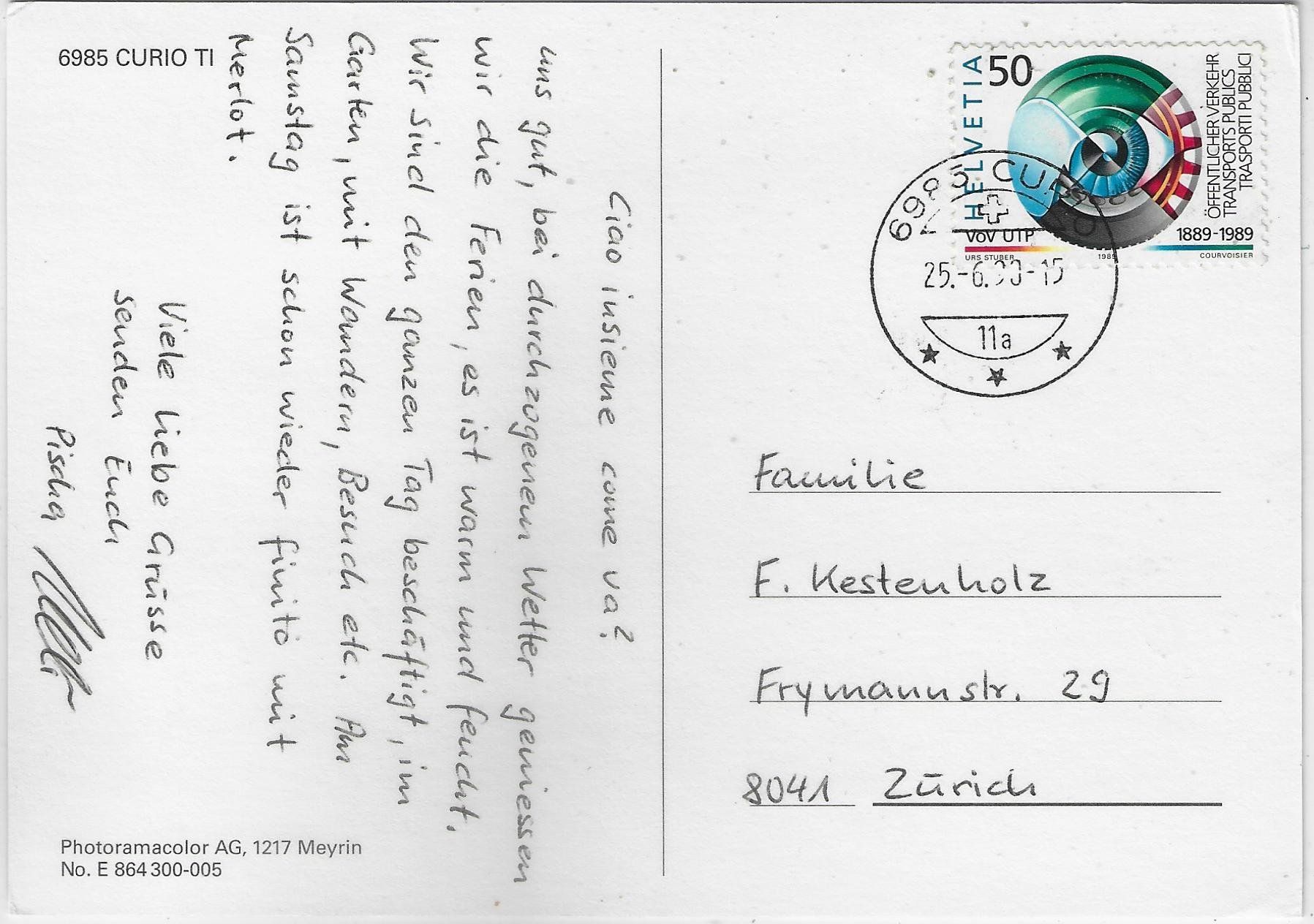 Cartoline postali: Curio TI - Vue generale – Usato da Ettingen venduto da Kartenplanet 1