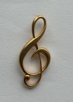 Goldener Notenschlüssel Pin - Musikalisches Accessoire