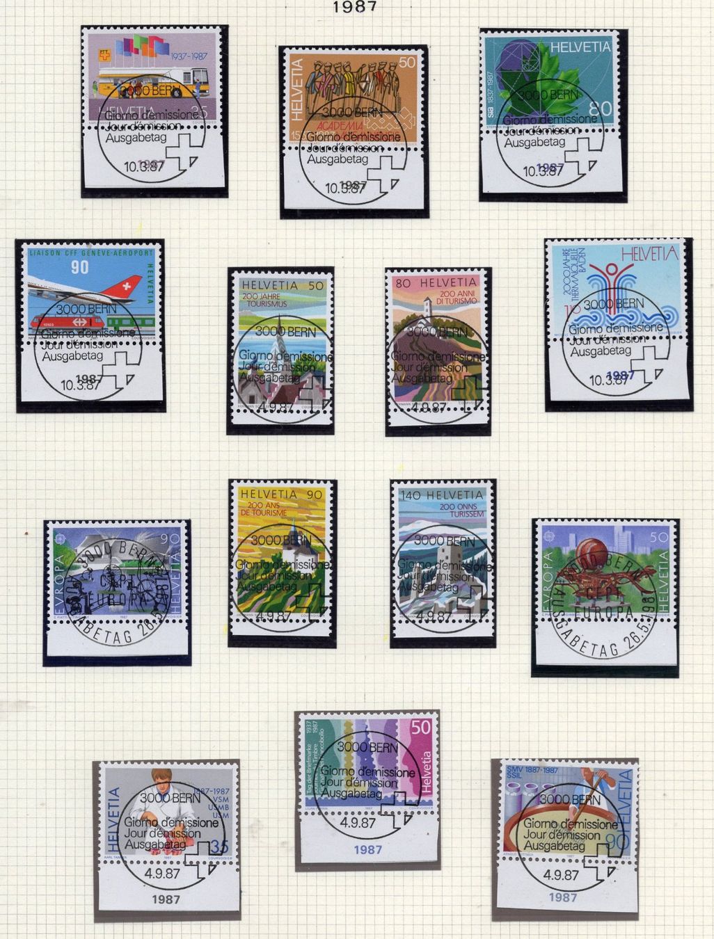 Alle Briefmarken: R2565  /  Collection obl. centrales 1er jour – Neu (gemäss Beschreibung) aus Ste-Croix von MONT-TAGNAC