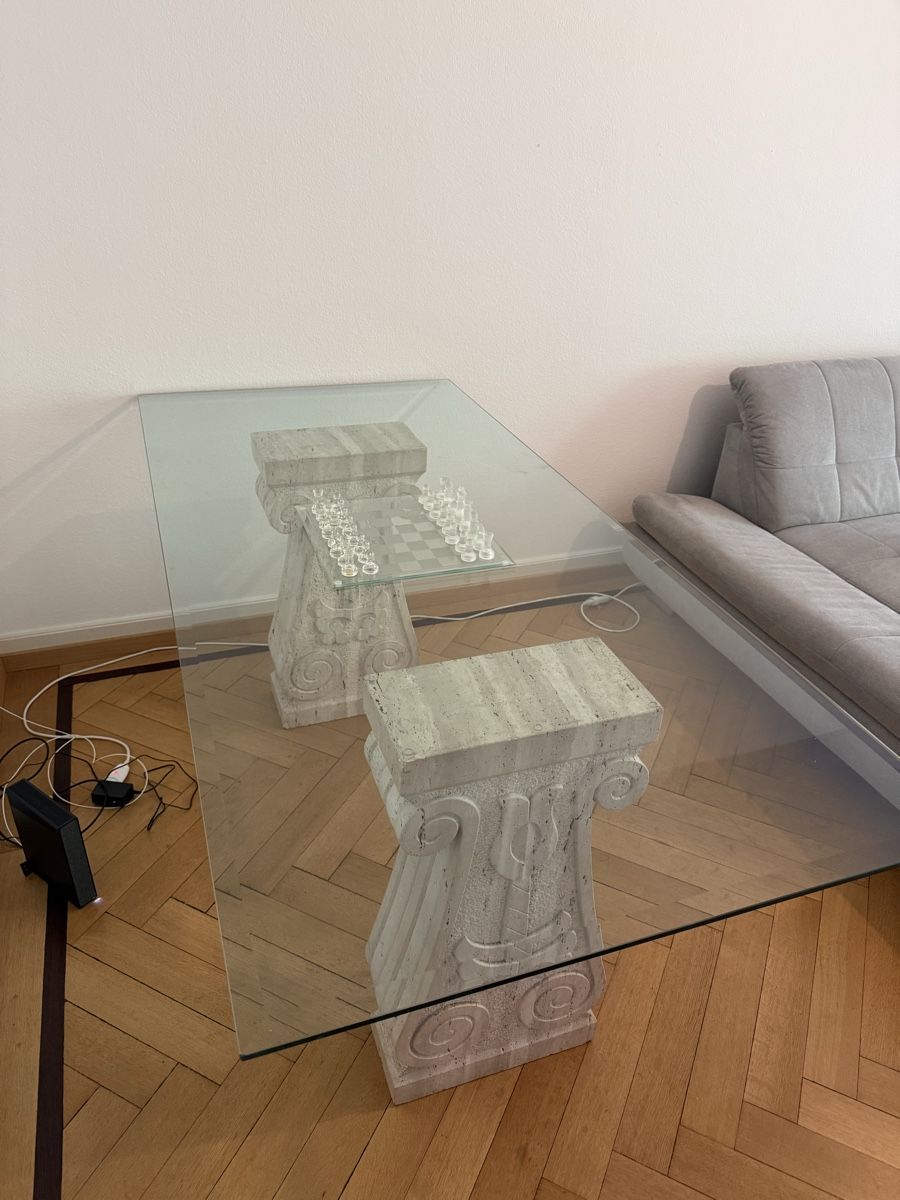 Tavoli: Vintage crystal table with sculpted marble columns – Nuovo (secondo la descrizione) da Zürich venduto da ada_t8qw 6