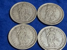 4 x 2.- Franken, 1 x 1903, 1 x 1905 und 2 x 1906, also 40 Gr