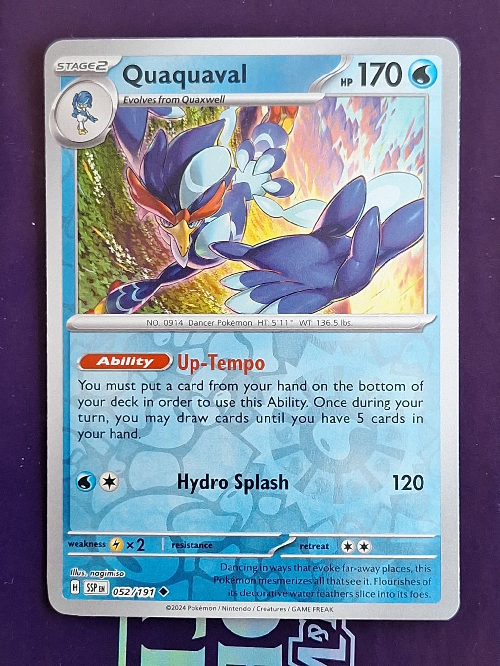 Pokémon Carte collezionabili: Quaquaval - Reverse Holo - Pokemon Surging Sparks – Usato da Altstätten SG venduto da GGsGameshop