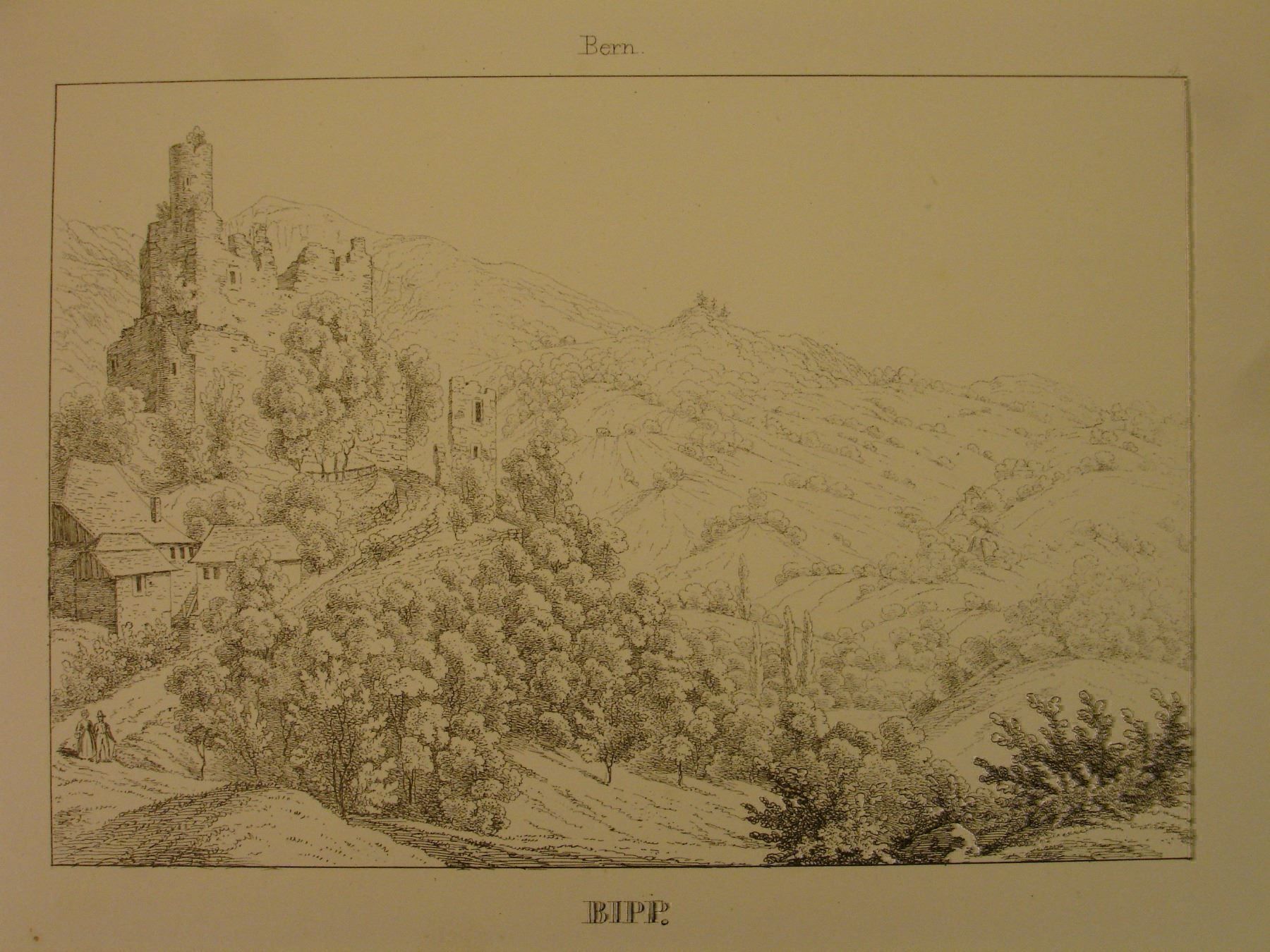 Grafiken & Lithographien: BIPP, BERN, LITHOGRAPHIE 1840 – Gebraucht aus Grüningen von Kartensammler