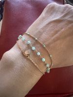 Bronzallure Armband 18kt Roségold Aquamarin NEU 