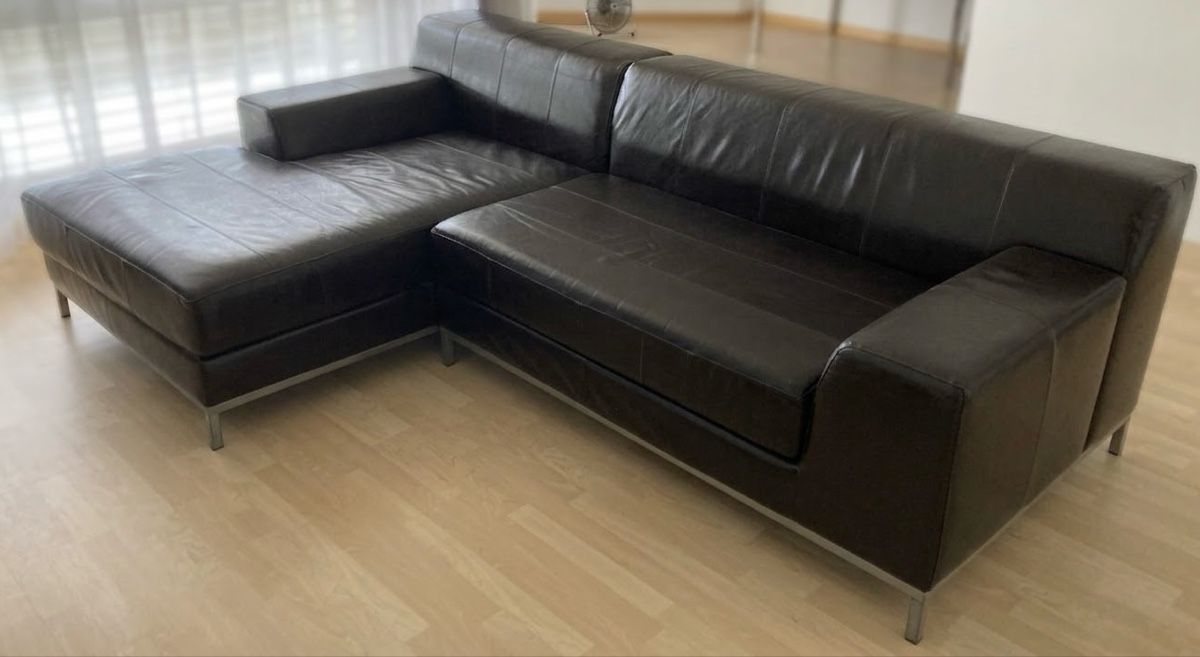 Ikea Sofas: IKEA KRAMFORS Ledersofa, braun – D'occasion à Urtenen - Schönbühl par vtr_l4nd