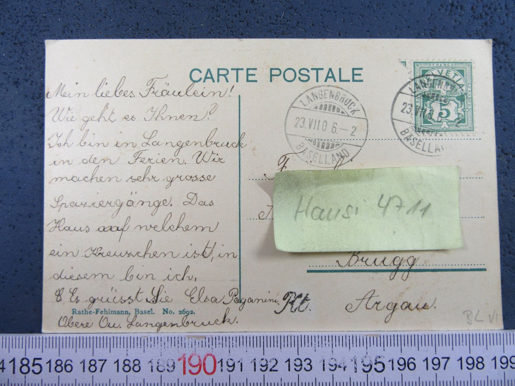 Ansichtskarten: LANGENBRUCK 1906 BL AK – Gebraucht aus Ettingen von Hausi4711 1