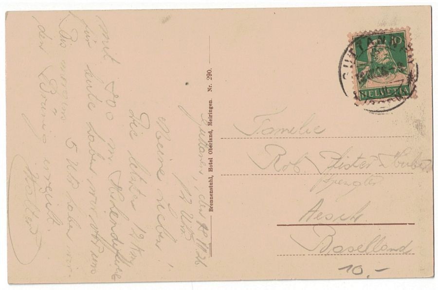 Cartoline postali: Guttannen, gelaufen 1926 – Usato da Frauenfeld venduto da POML 1