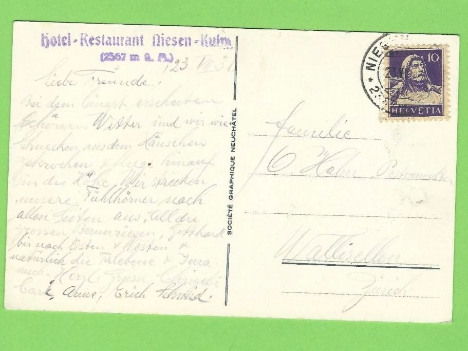 Cartoline postali: Niesenbahn, Balmhorn und Alteis – Usato da Zürich venduto da t24_de 1