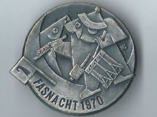 Basler Plaketten & Abzeichen: Fasnachtsplakette Basel, "Blaggedde" 1970 (Silber) – Gebraucht aus Zürich von t24_de