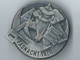 Fasnachtsplakette Basel, "Blaggedde" 1970 (Silber)