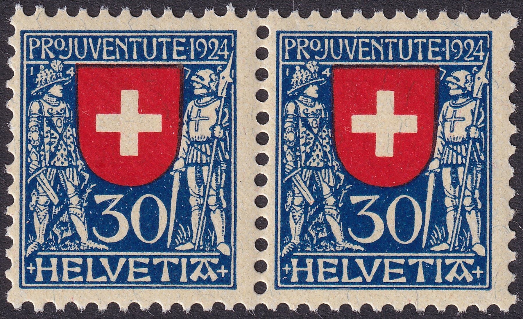 Tutti i francobolli: 1924, Pro Juventute J32, im Paar ** postfrisch – Usato da Sursee venduto da Luzernerraute
