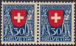 1924, Pro Juventute J32, im Paar ** postfrisch