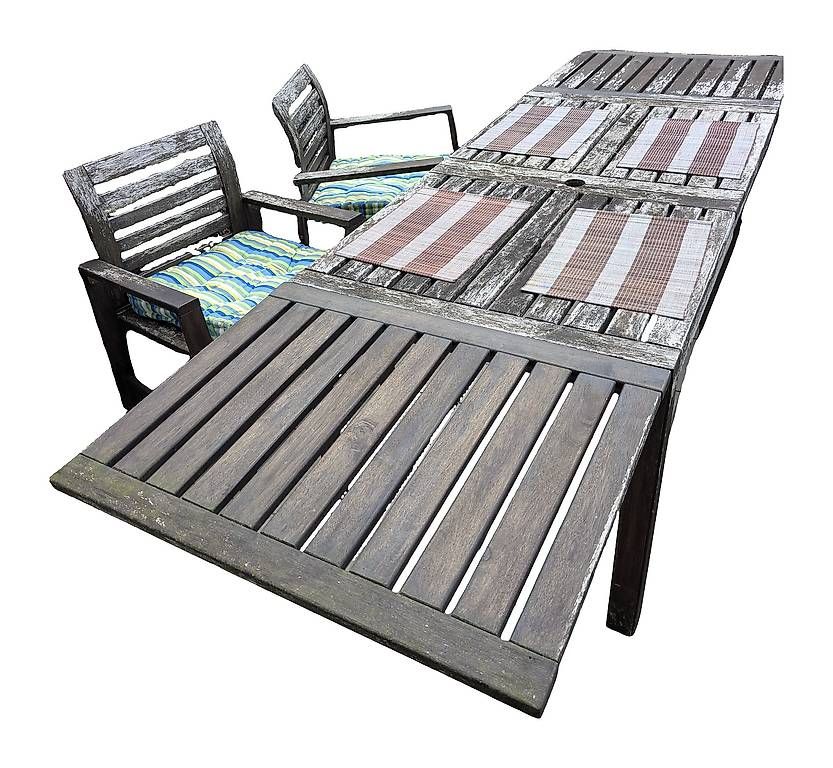Set di tavolo e panche: IKEA ÄPPLARÖ Gartenmöbel-Set Tisch + 4 Stühle gratis – Usato da Zug venduto da randensalatistgesund 2