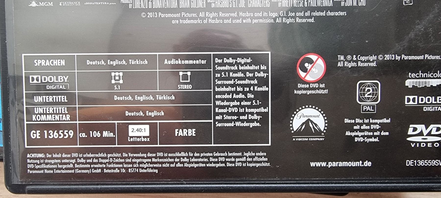 Tutti i DVDs: DVD G.J. Joe - Die Abrechnung – Usato da Oetwil am See venduto da fineli2 1
