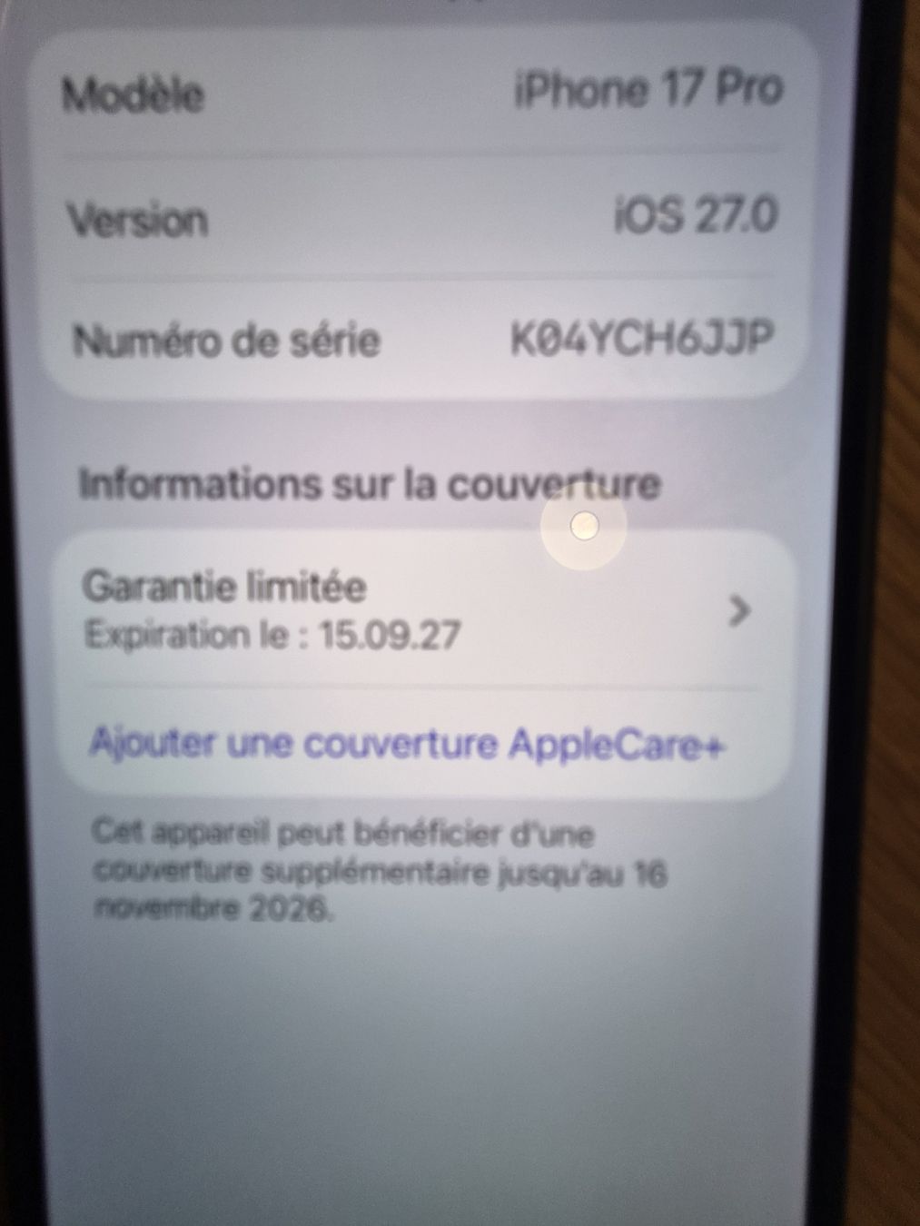 Apple Portables: iphone 17 pro 256g – D'occasion à Sion par Johan8899 5