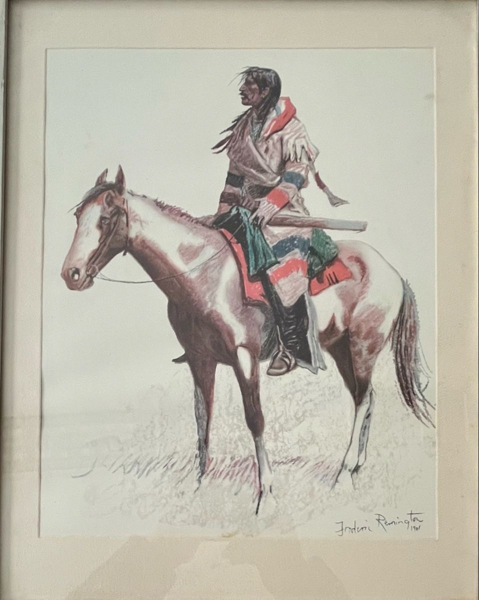 Grafiken & Lithographien: Original Frederic Remington Lithographie 1901, gerahmt. – Gebraucht aus Riehen von mcmal