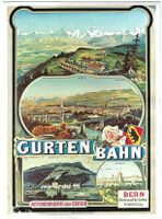AK Plakat für Gurtenbahn Bern 1895 Aktienbrauerei zum Gurten