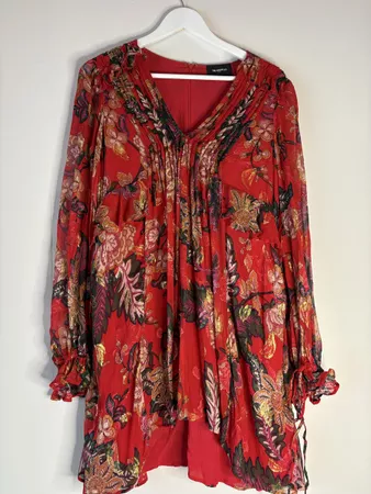 The Kooples Seidenkleid, Gr. 3, Rot, Herbst Look!
