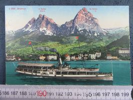 BRUNNEN SZ AK DAMPFSCHIFF STADT LUZERN 1929 MYTHEN