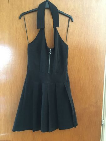 Schwarzes Sommerkleid mit Kragen Gr. 38