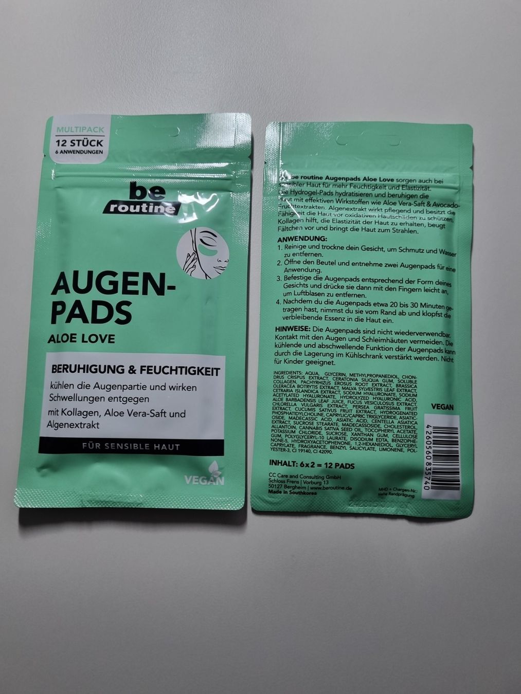 Cura del viso: 2 Pack Augen-Pads Aloe-Vera OVP – Nuovo e nell'imballaggio originale da Zofingen venduto da Felpa