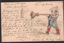 Prägekarte 1900 von Chur nach Porrentruy