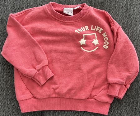 Pullover Gr. 92 Mädchen Pink - "Tour Life Mood" Print
