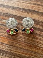 clips vintage plaquées pierres couleurs